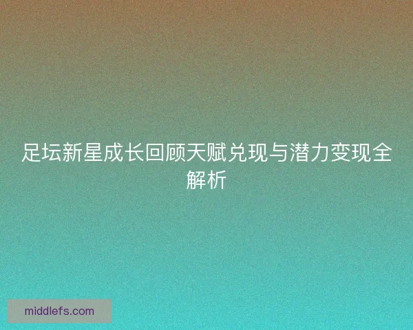 足坛新星成长回顾天赋兑现与潜力变现全解析
